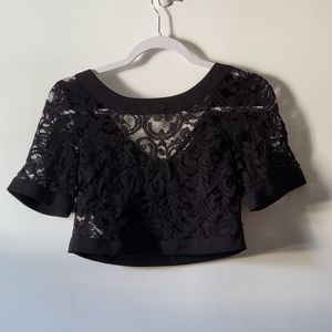 BCBGeneration Lace Black crop top XXS